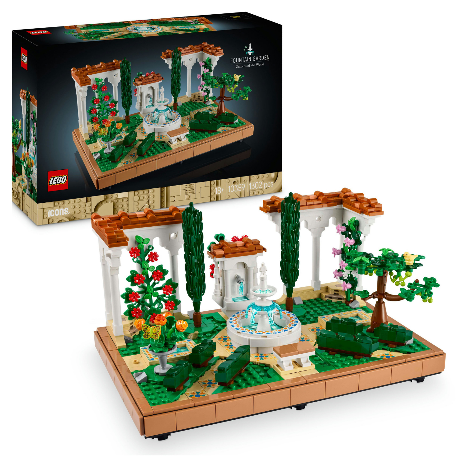 Lego Multi Icons Fountain Garden Home Decor Set 10359