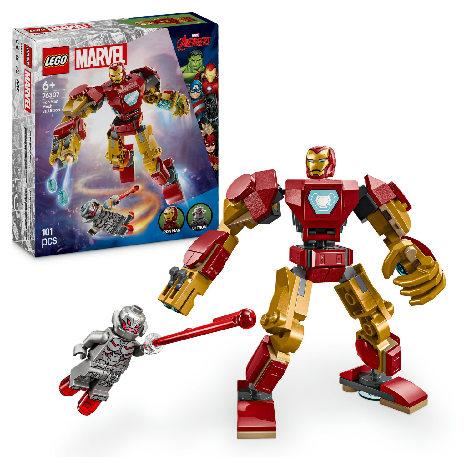Lego Marvel 76307 Iron Man Mech Vs Ultron & 2 Mini Figures Construction Playset - Image 6