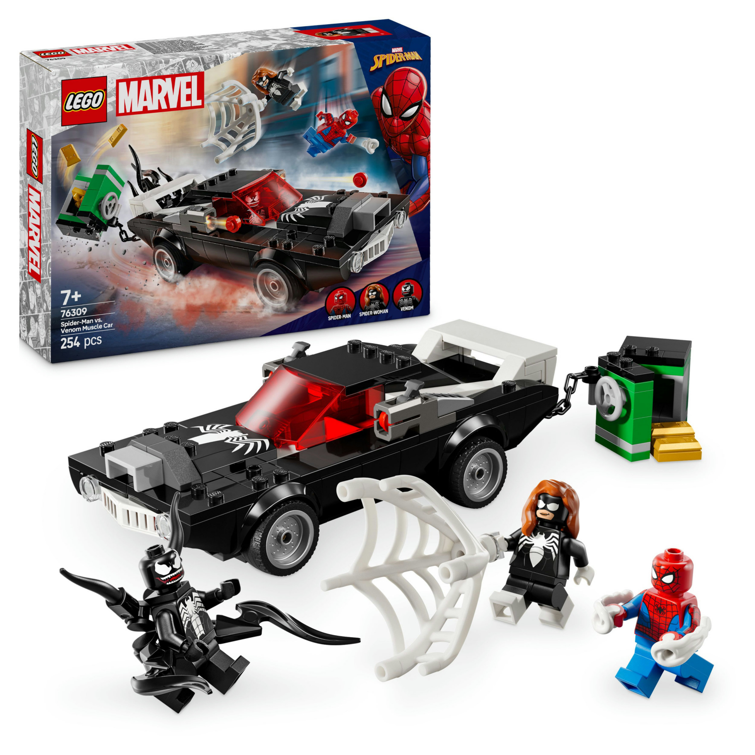 LEGO Marvel Spider-Man vs. Venom Muscle Car 76309 | Toys for 7+ Year Old Boys, Superhero Vehicle Model Kit, 3 Minifigures, Web Elements, Gift Idea, 254 Pieces - Image 13