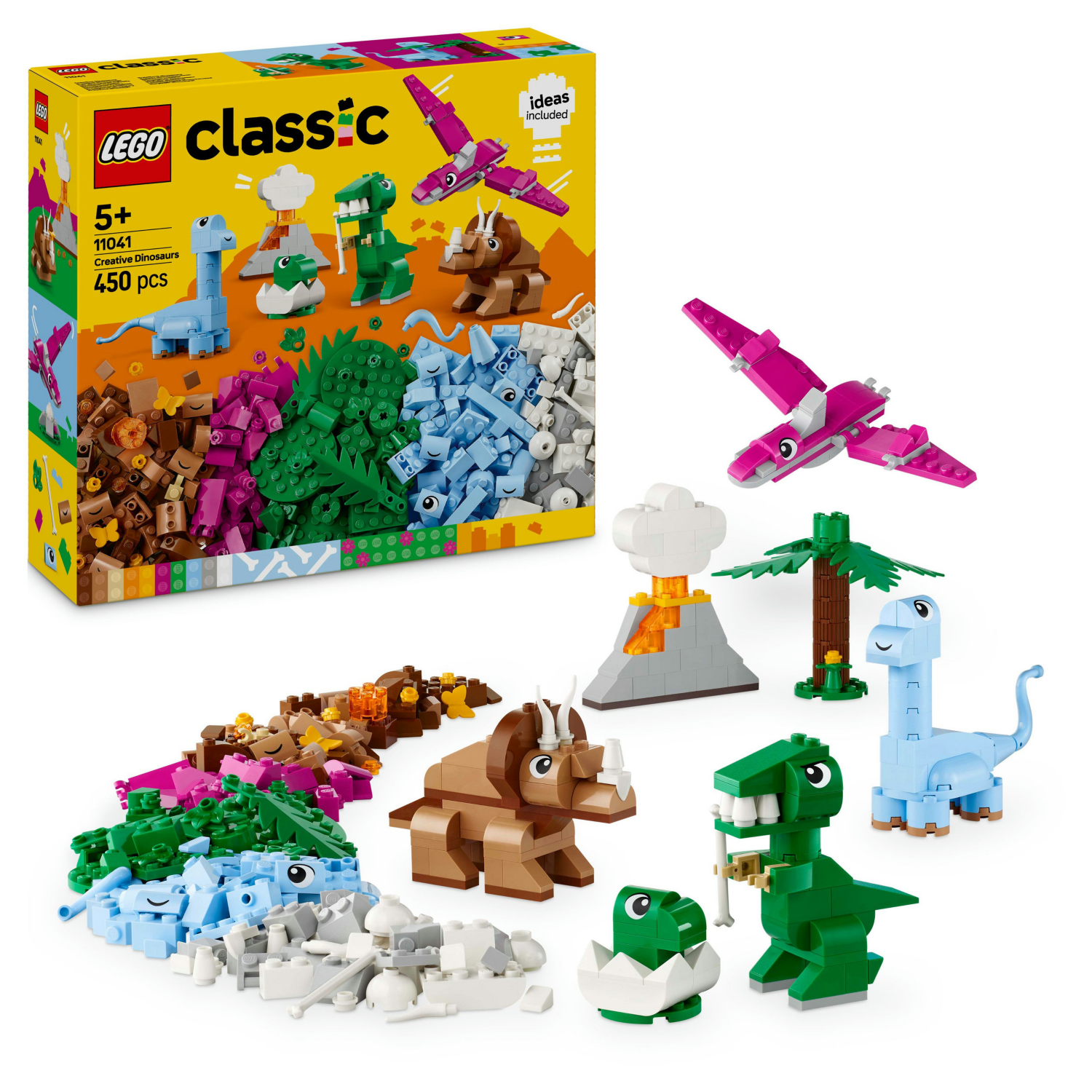 LEGO Classic Creative Dinosaurs 11041 Building Set 450 Pieces T. rex Triceratops - Image 25