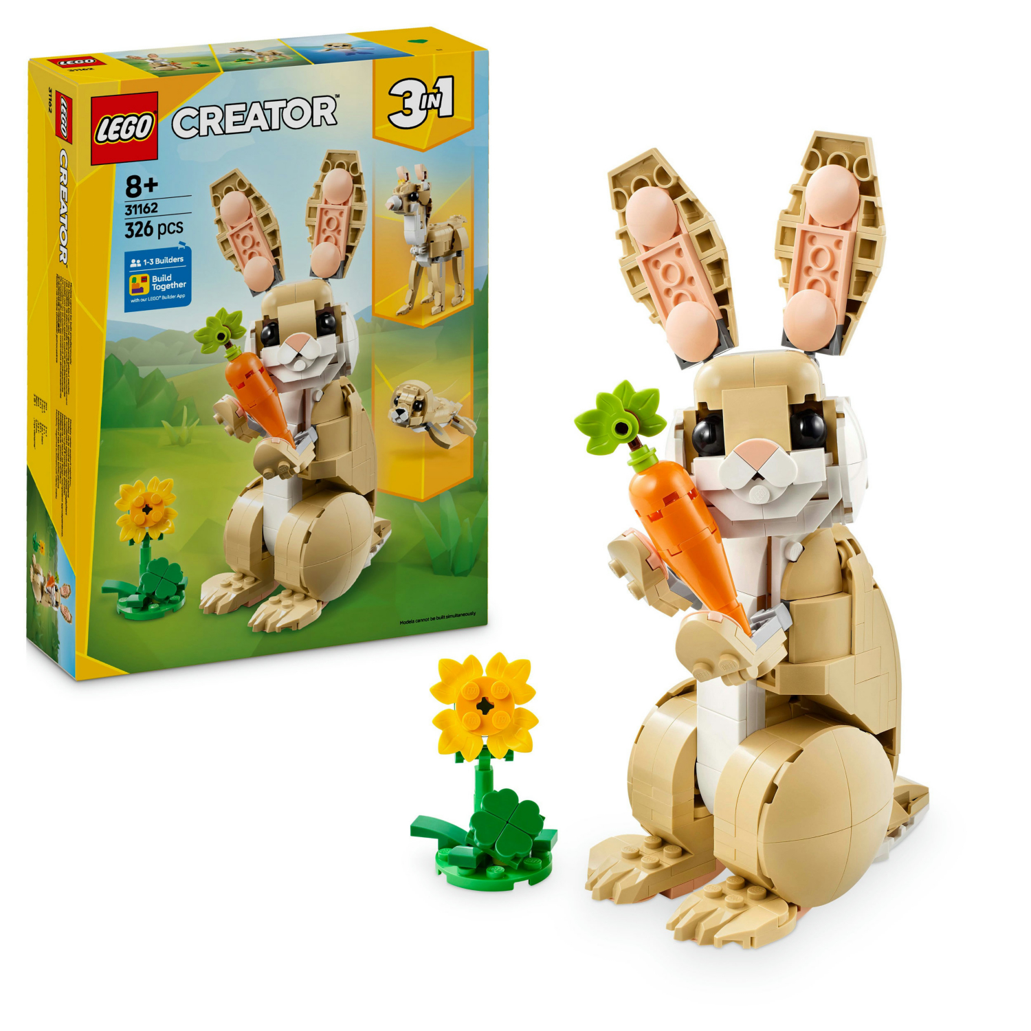 Lego Green Creator 3In1 Cute Bunny, Toy Animal Set 31162