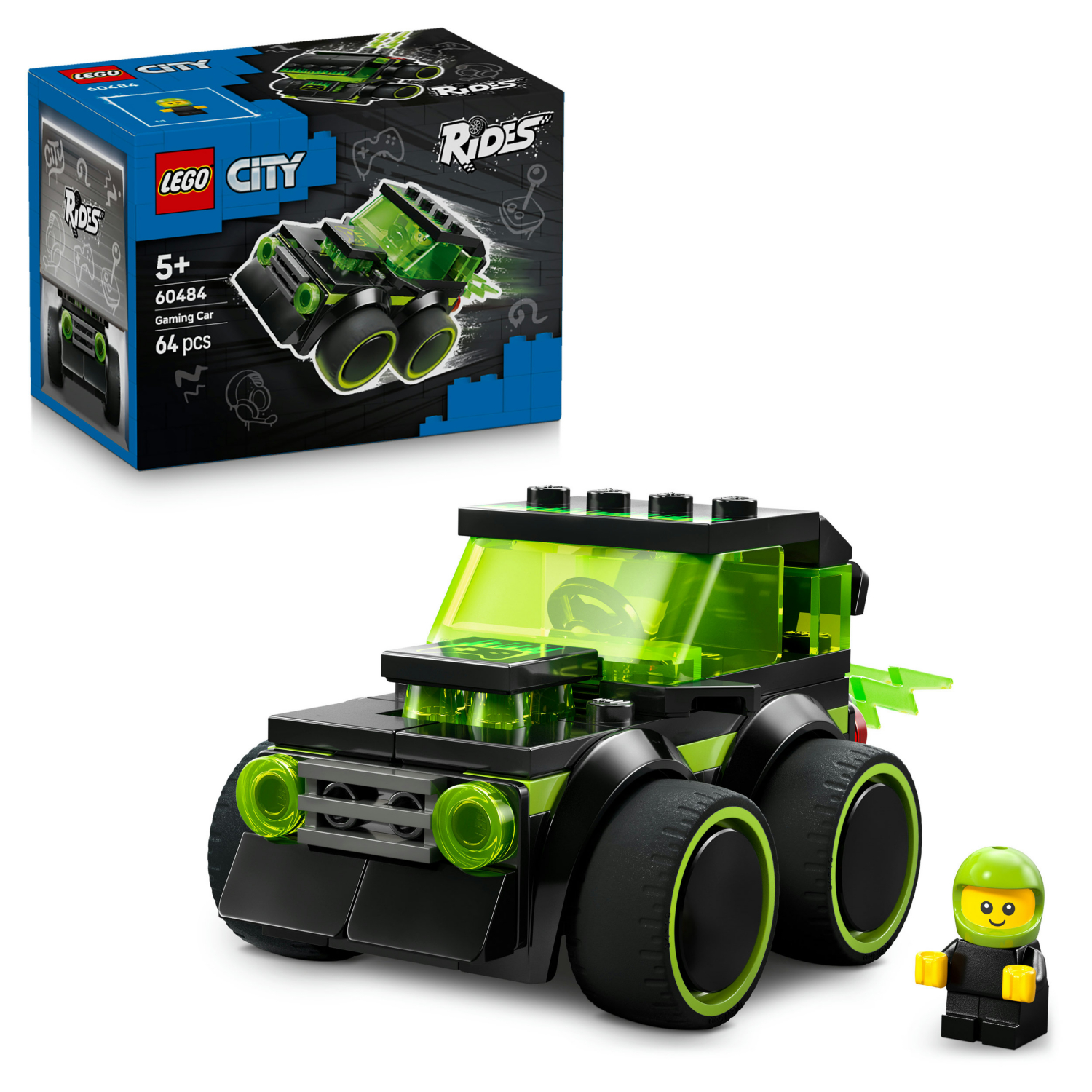 Lego City Rides - Gaming Race Car Toy For Kids 60484