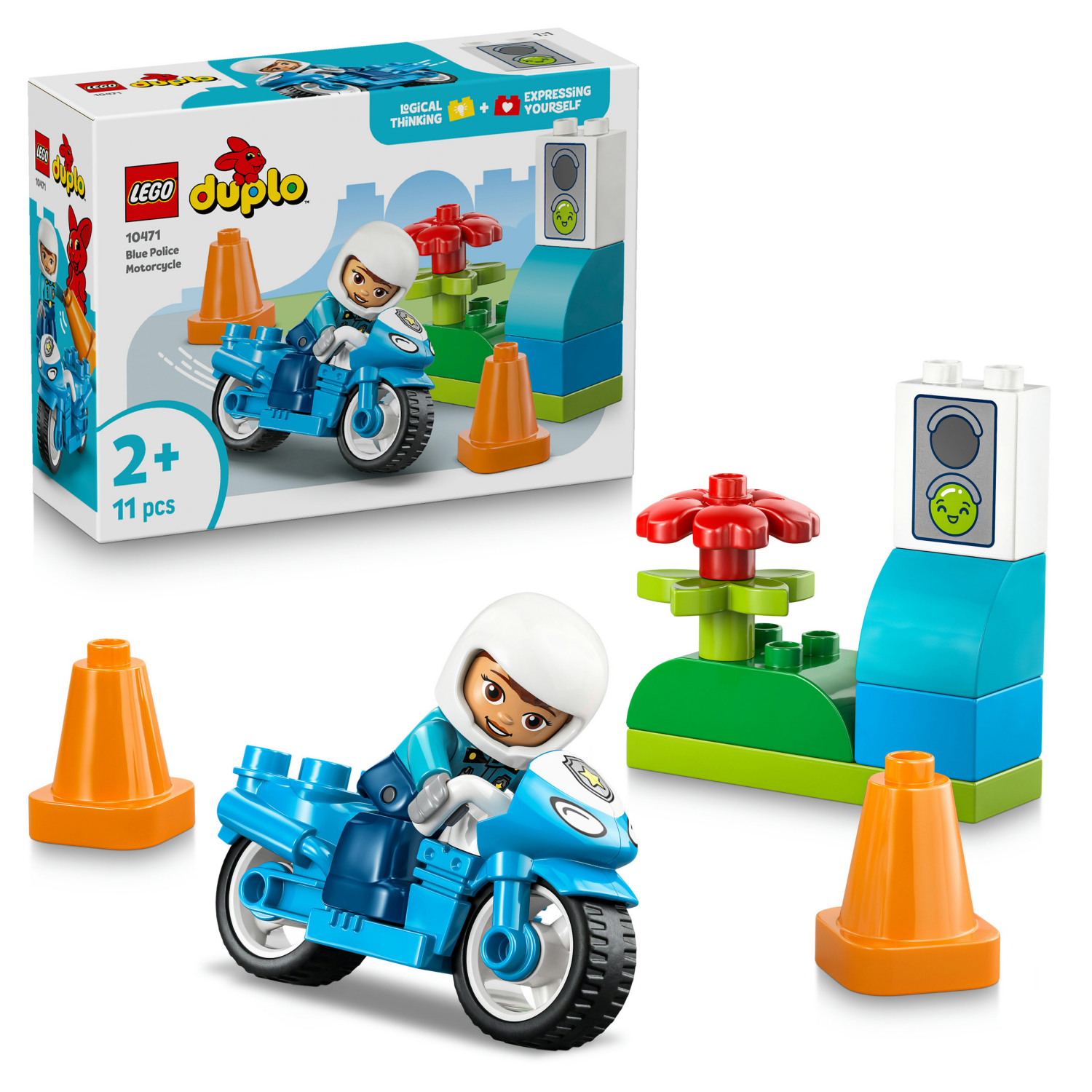 Lego Blue Duplo Police Motorcycle Toy 10471