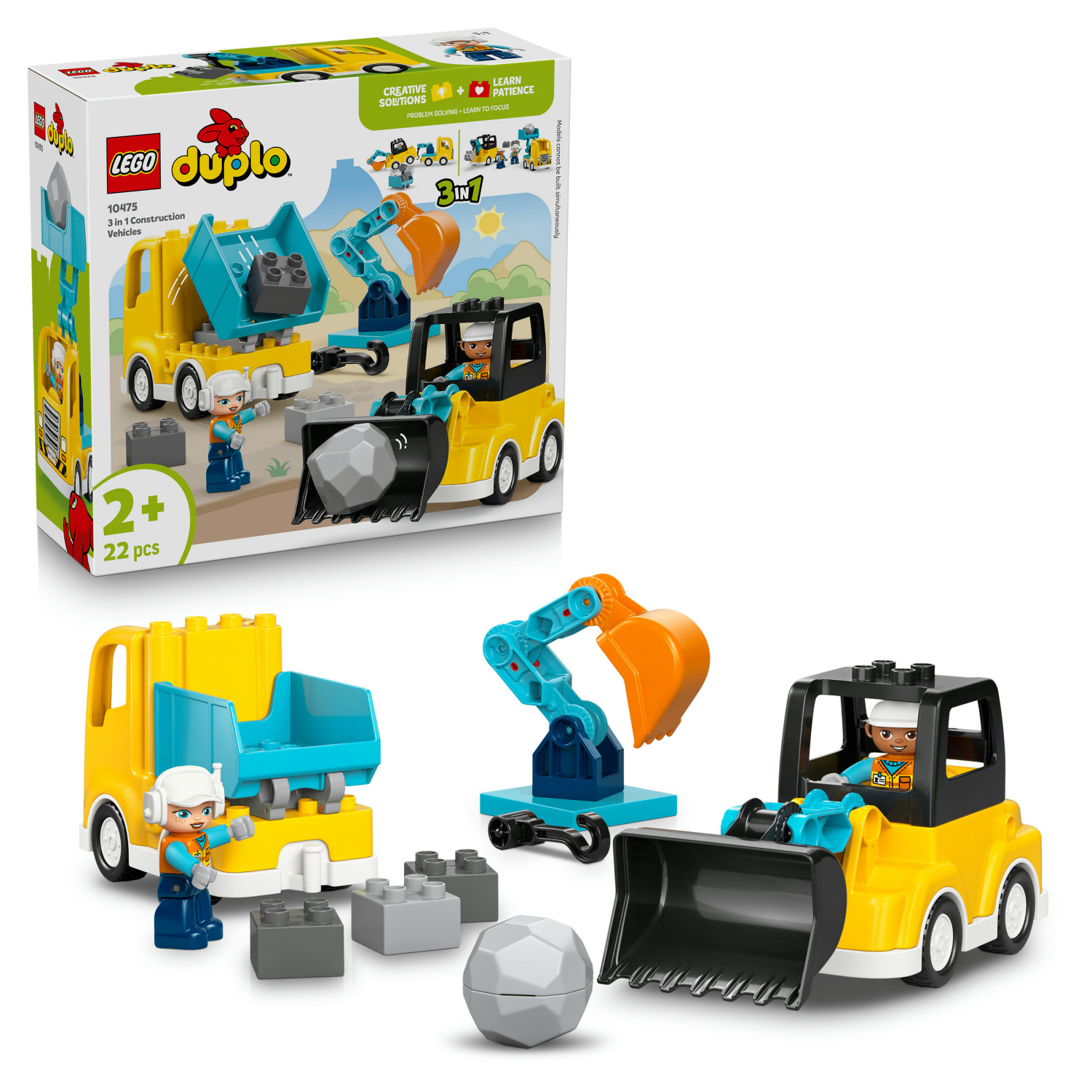 LEGO Duplo 3 in 1 Construction Vehicles Construction Set 10475 - Image 8