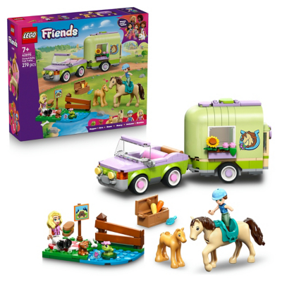 LEGO Friends Horse & Baby Foal Trailer with Car Toy 42695