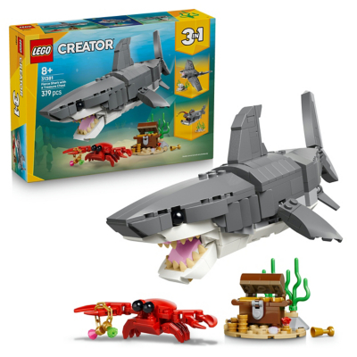 LEGO Creator 3 in 1 Fierce Shark with A Treasure Chest Construction Set 31381