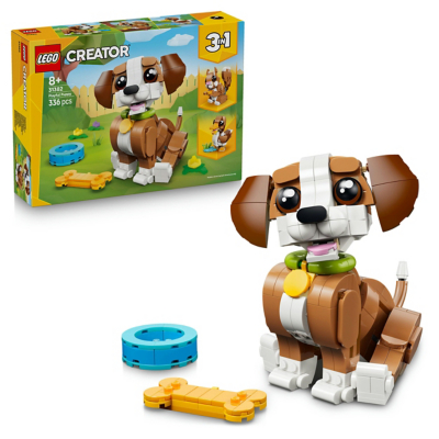 LEGO Creator 3 in 1 Cute Animals: Playful Puppy Dog Construction Set 31382