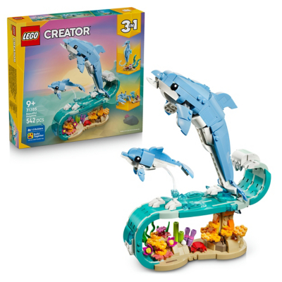 LEGO Creator 3 in 1 Sea Animals: Beautiful Dolphins Construction Set 31835