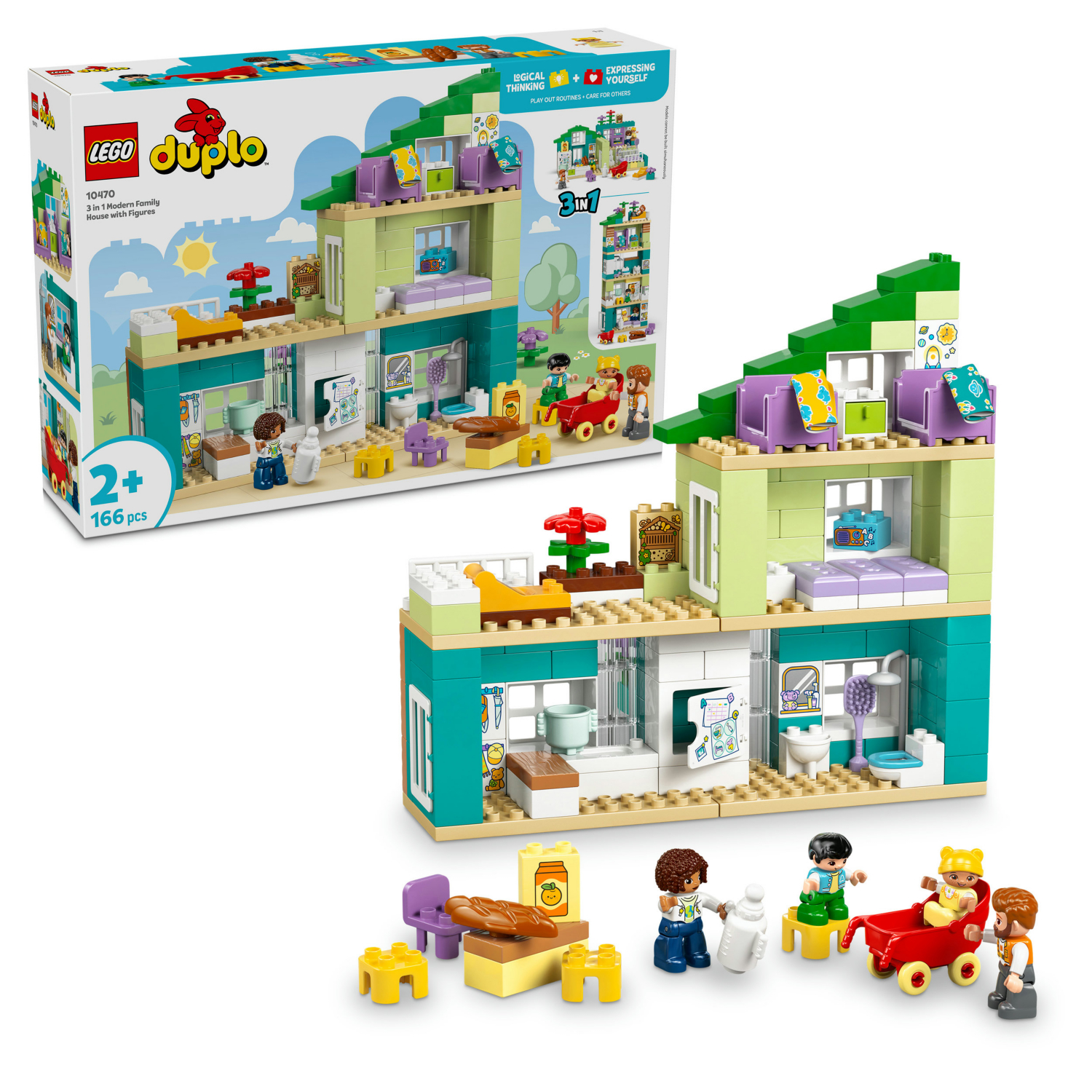 Lego Duplo 3 In 1 Modern Family House With Figures 10470