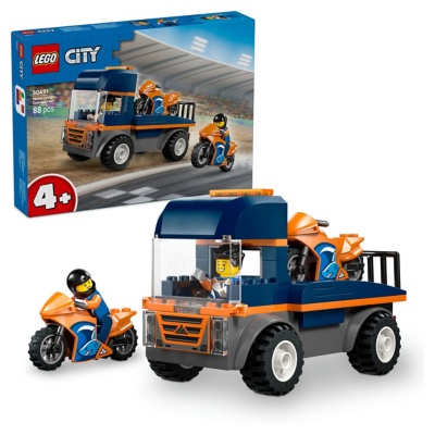 LEGO City Motorcycle Transporter Toy and 2 Minifigures 60491