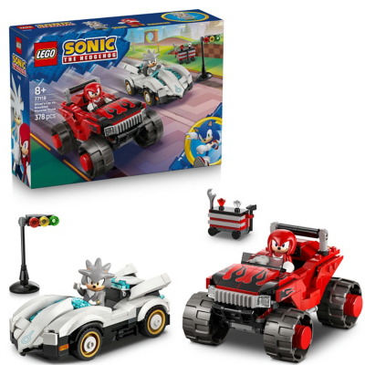 LEGO Sonic The Hedgehog Silver's Car vs. Knuckles' Monster Truck Construction Set 77118