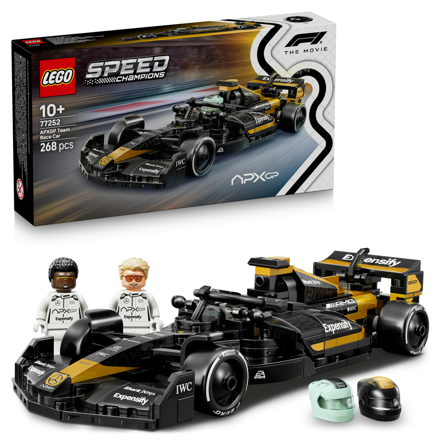 Lego Black/Gold Speed Champions Apxgp Team Race Car From F1 The Movie 77252