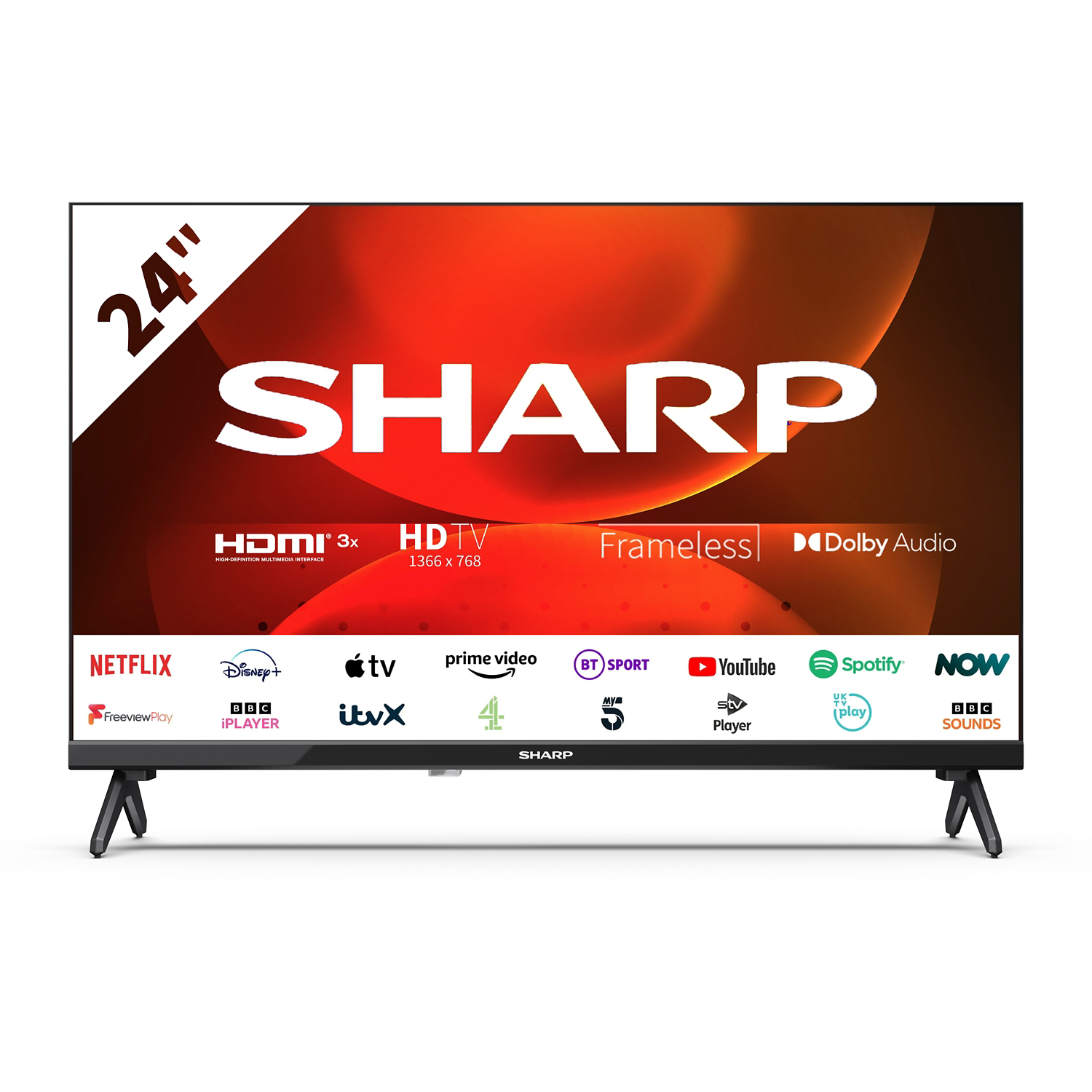 Sharp Black 24Fh2k 24 Inch Hd Ready Android Tv