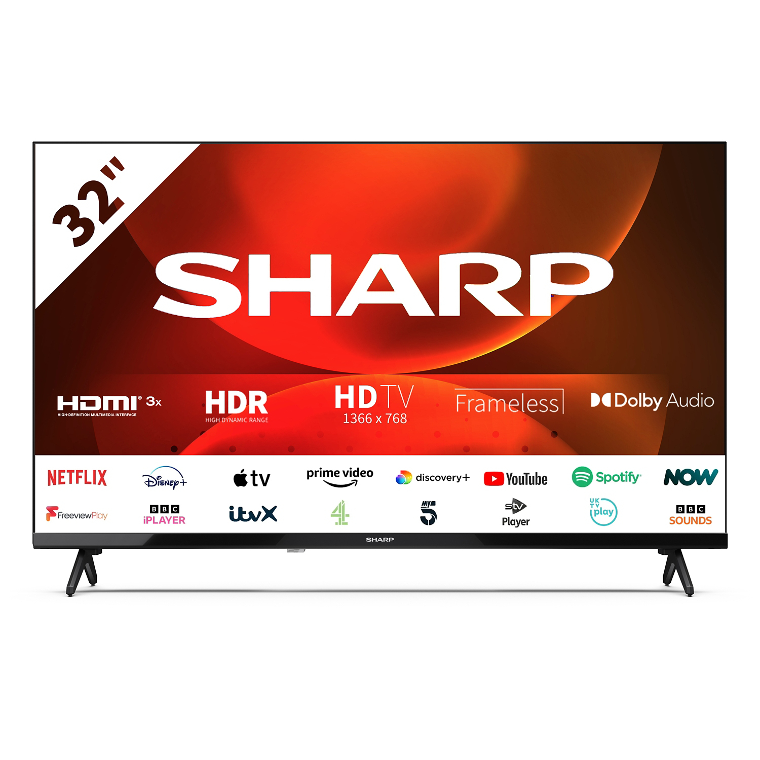 Sharp Black 32Fh2k 32 Inch Hd Ready Android Tv