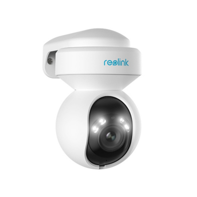 REOLINK E Series 2K+ PTZ Auto Track WiFi Outdoor Security Camera & 64 GB Memory Card - White