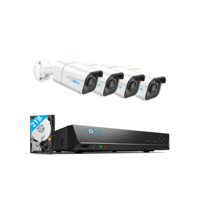 George Unisex Black & White Reolink 4K+ Uhd Nvr Poe Ai 8Ch 4X Bullet Kit 2Tb Size 4