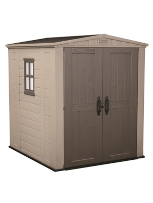 Keter Factor 6 x 6ft Outdoor Apex Garden Storage Shed Brown Outdoor