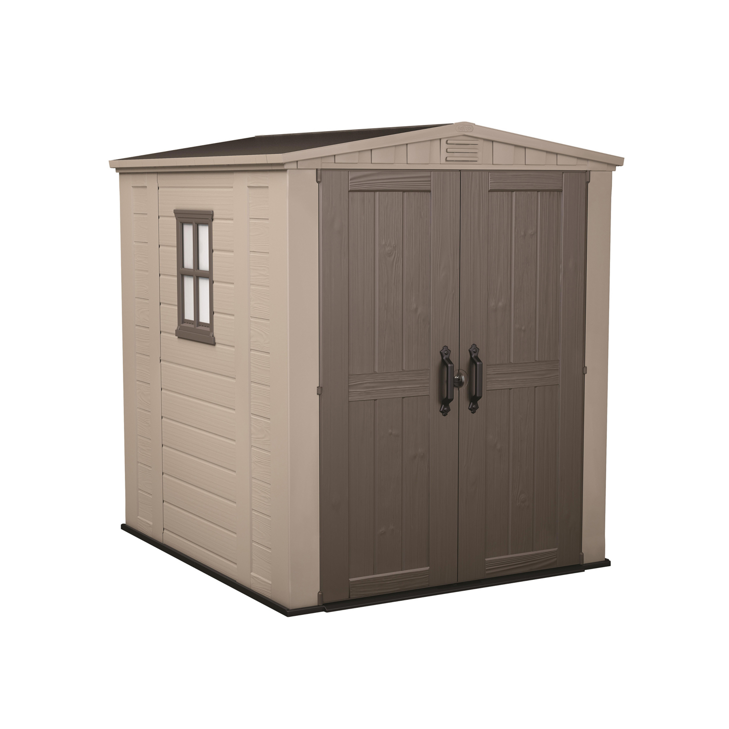 George Beige Keter Factor 6 X 6Ft Outdoor Apex Garden Storage Shed - Brown