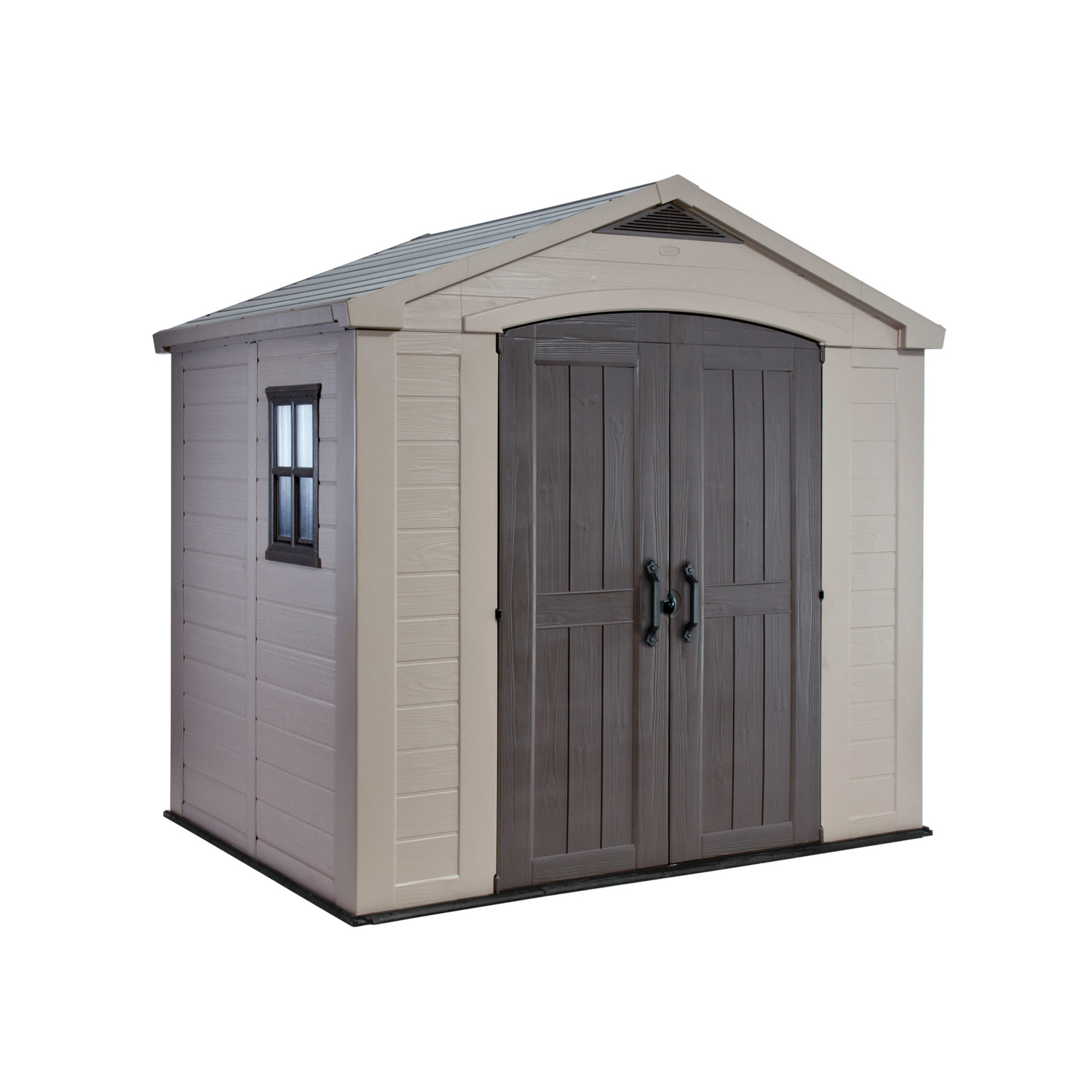 George Beige Keter Factor 8 X 6Ft Outdoor Apex Garden Storage Shed - Brown