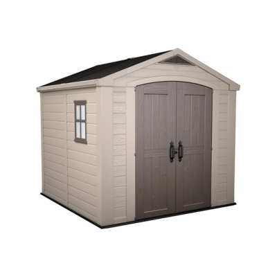 George Beige Keter Factor X 8Ft Outdoor Apex Garden Storage Shed - Brown Size 8
