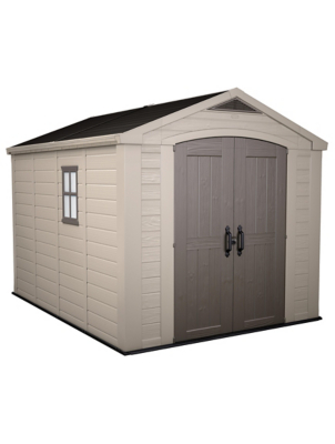 Keter Factor 8 x 11ft Outdoor Apex Garden Storage Shed Brown