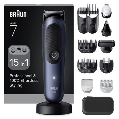 BRAUN All-in-One Series 7, AIO7580, 15in1 Grooming Kit - Blue