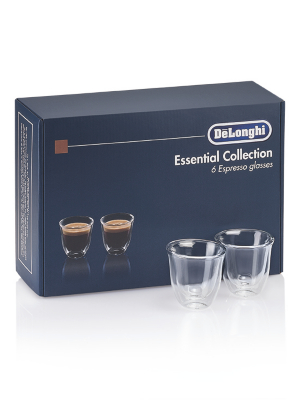 DeLonghi 6 Piece Espresso Coffee Glass Set Home at ASDA