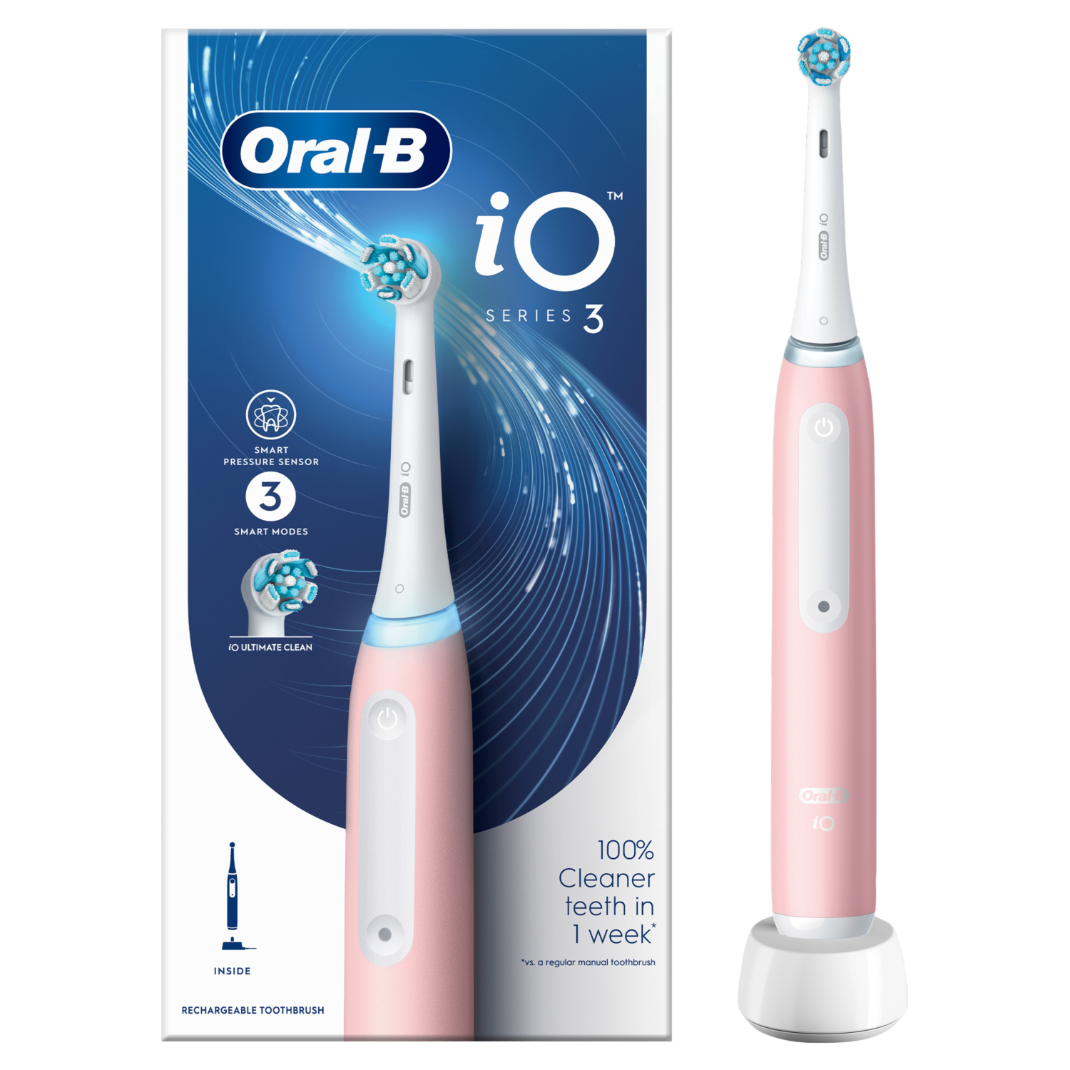 Oral-B iO Series 3 Electric Toothbrush - Rotating-Oscillating - Pink - Image 16