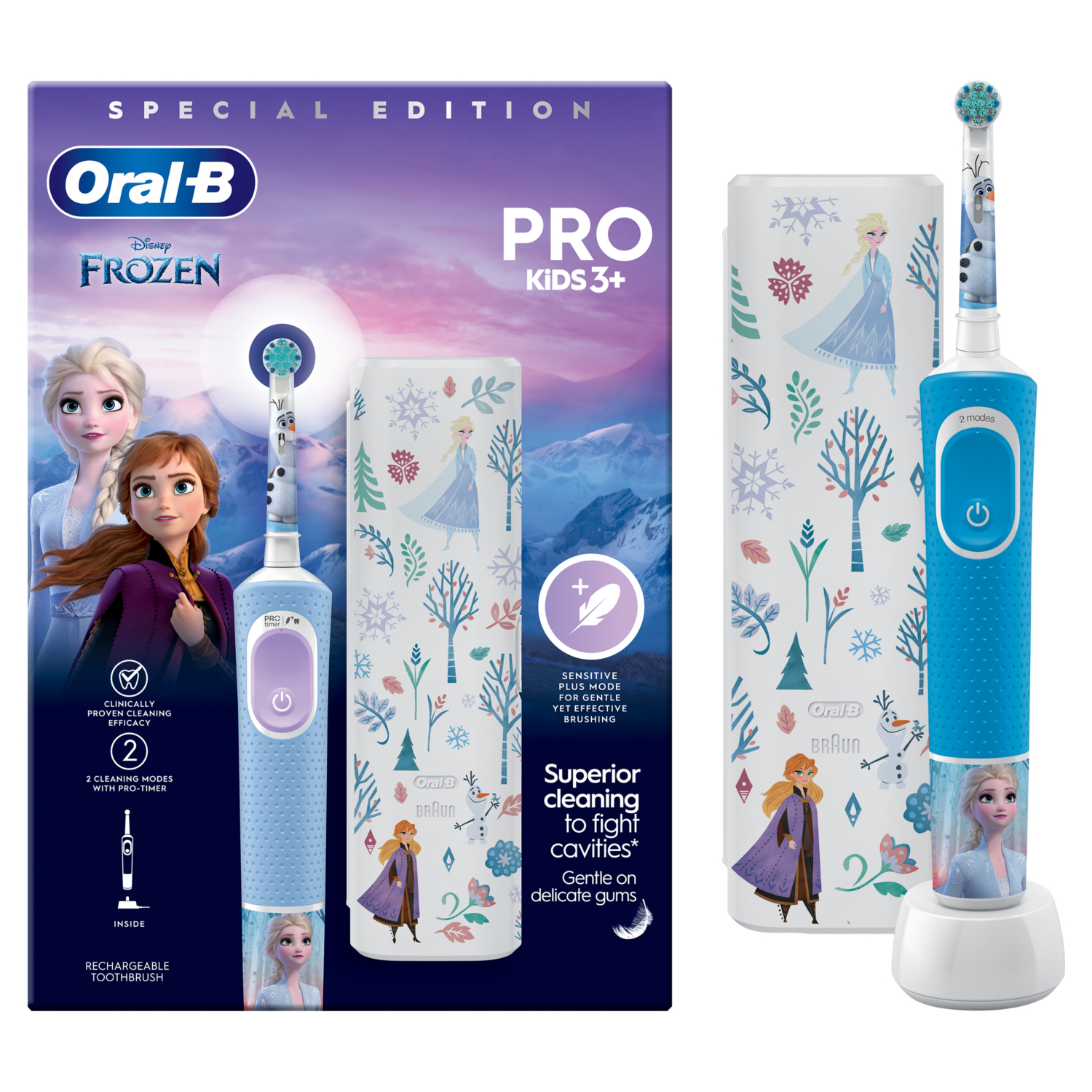 Oral B Unisex Blue Vitality Pro Gift Set Frozen In Kids - Image 28