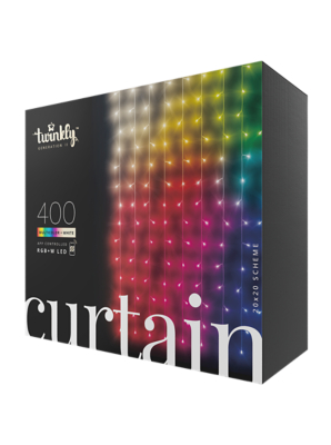 Twinkly Vorhang 210 LED RGB Weiß, LED-Lichterkette für