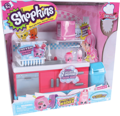 Shopkins Chef Club Playset Sparkle Clean Washer Kids at ASDA