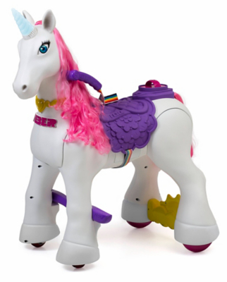 pink unicorn ride on toy
