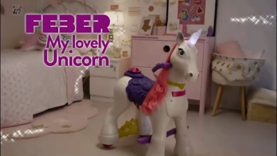 feber my lovely unicorn 12v ride on ages 3 years 