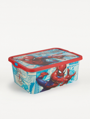 Spiderman Plastic Storage Box 13L Home at ASDA
