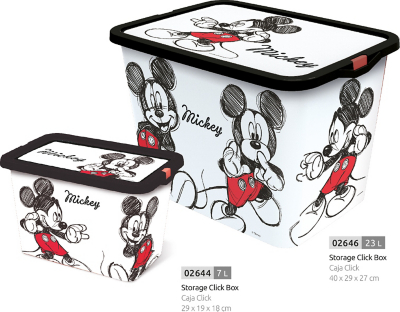Disney Mickey Mouse Black & White Storage Boxes Home at ASDA