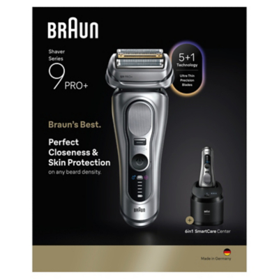 Braun Series 9 PRO+ Electric Shaver, Pro SensoAdapt, SmartCare Center, 9667CC, Silver, Silver
