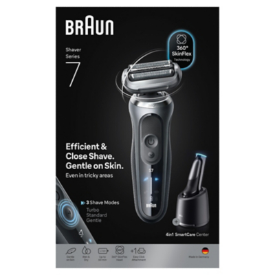 Braun Series 7 Electric Shaver, SmartCare Center, +1 Attachment, 72-G7200CC, Grey, Grey
