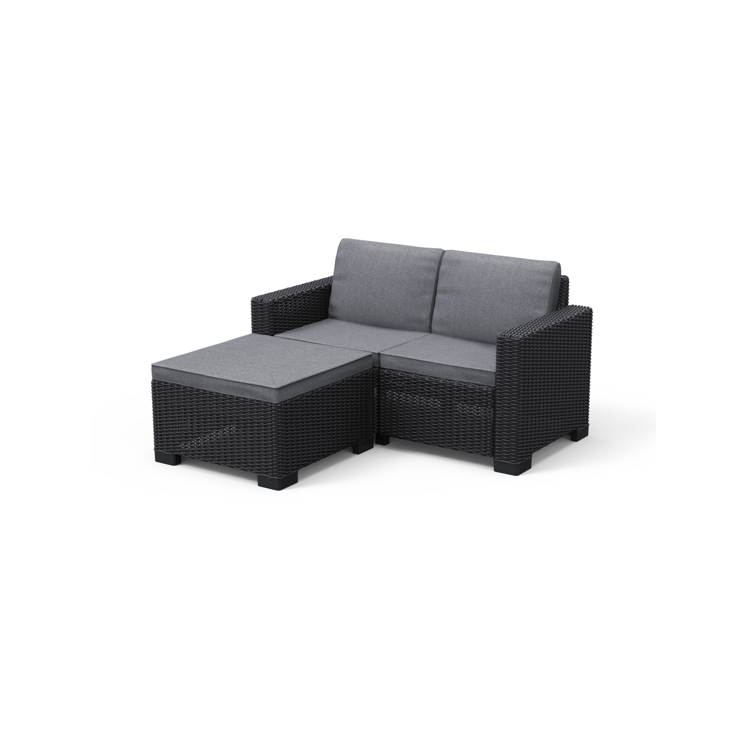 George Dark Grey Keter California 2 Seater Outdoor Balcony Garden Furniture Chaise Lounge