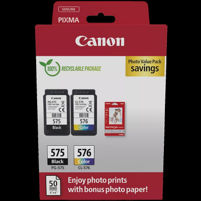 Canon PG-575/CL-576 Ink + Photo Paper Value Pack | Electricals | George ...