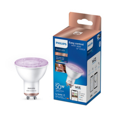 Philips WiZ GU10 Colour Smart Light Bulb Home at ASDA