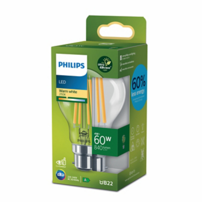 Philips LED UltraEfficient 60W B22 Light Bulb Home at ASDA