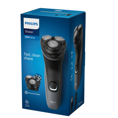 Philips Black Series 1000 Dry Electric Shaver With Powercut Blades Size 27