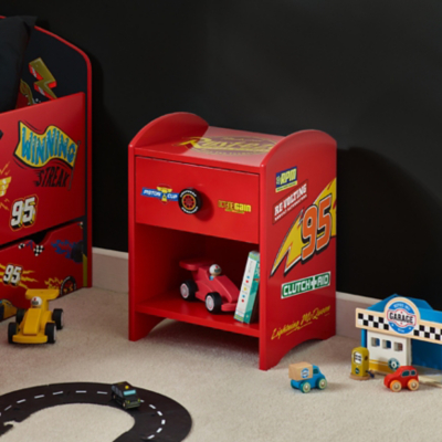 George Disney Cars Lightning McQueen Wooden Bedside Table - Red