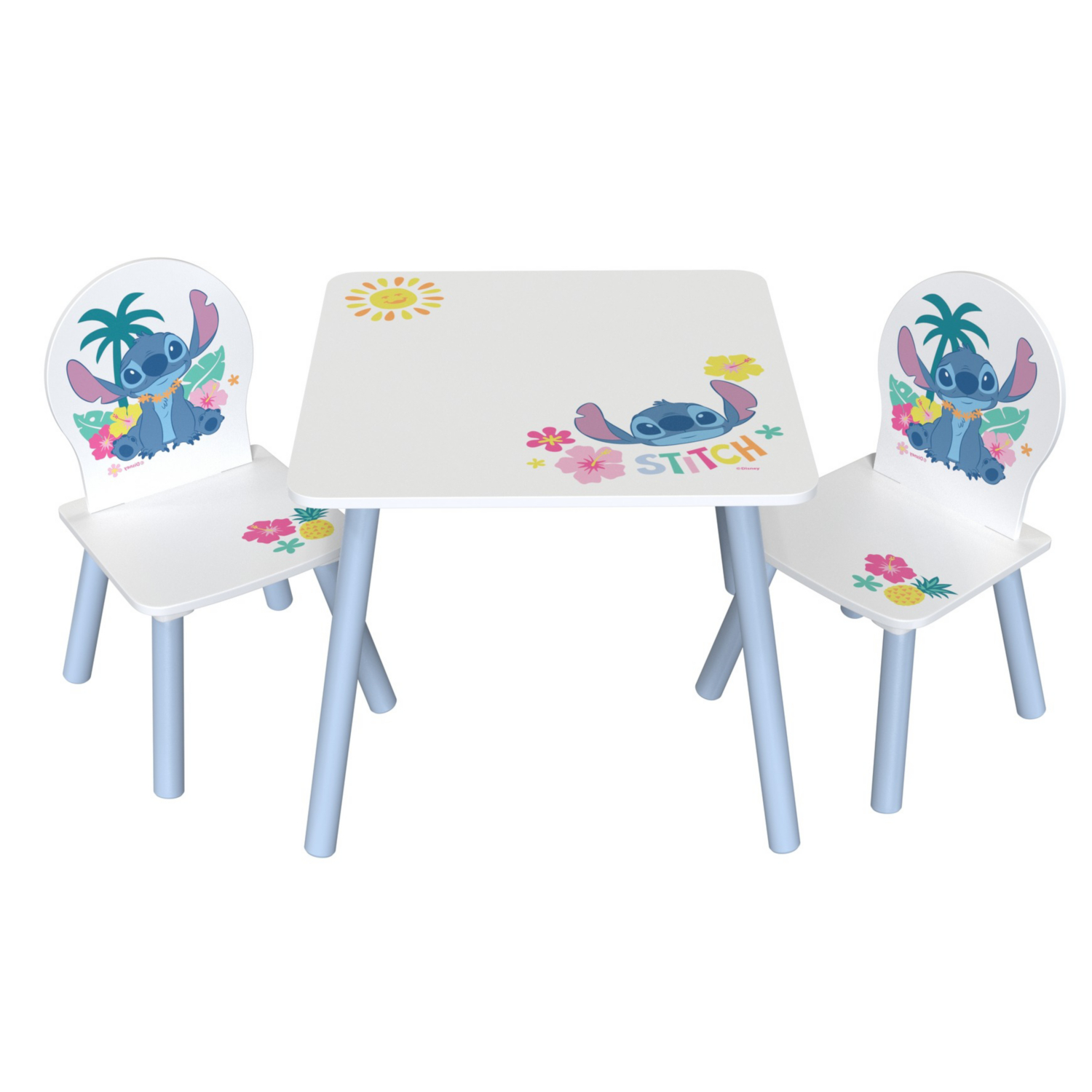Disney Blue & White Stitch Table And Chair Set