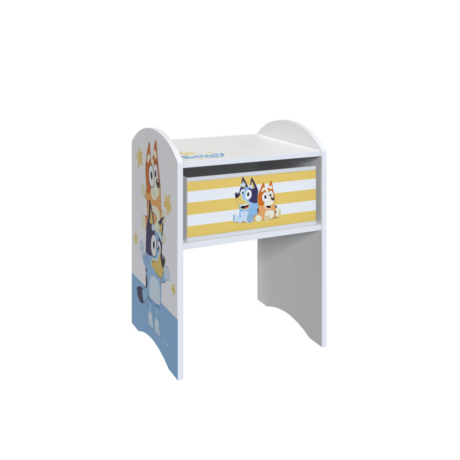 George Blue & White Bluey Kids Bedside Table With Drawer