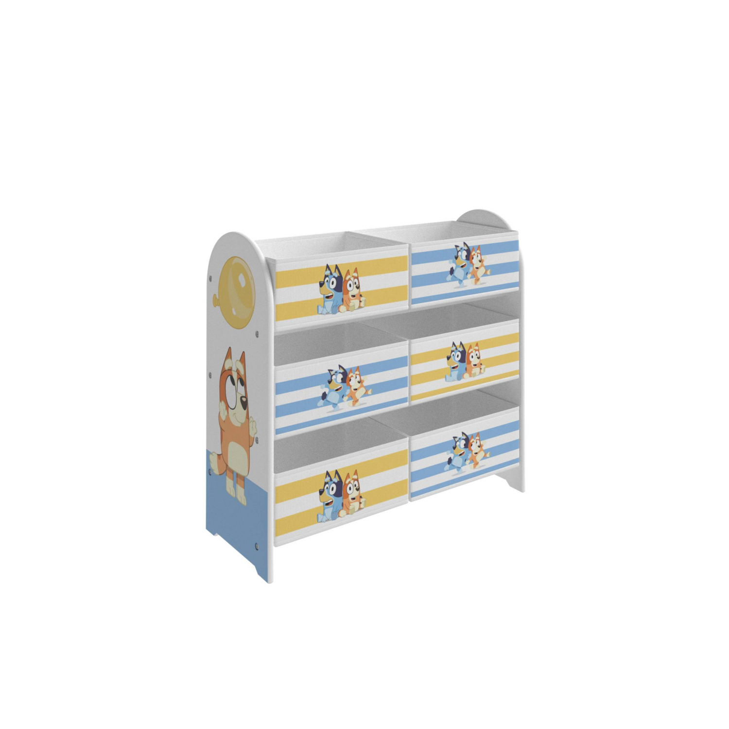 George Blue & White Bluey 6-Box Organiser Toy Storage Unit For Kids