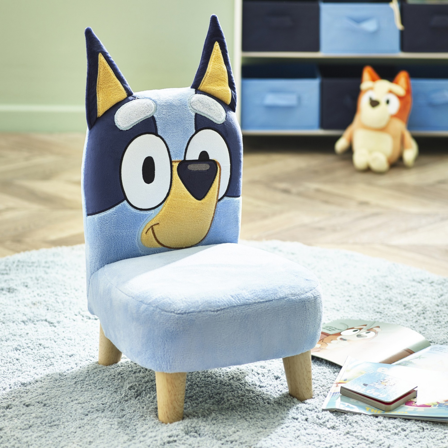George Blue Y Plush Kids Upholstered Chair