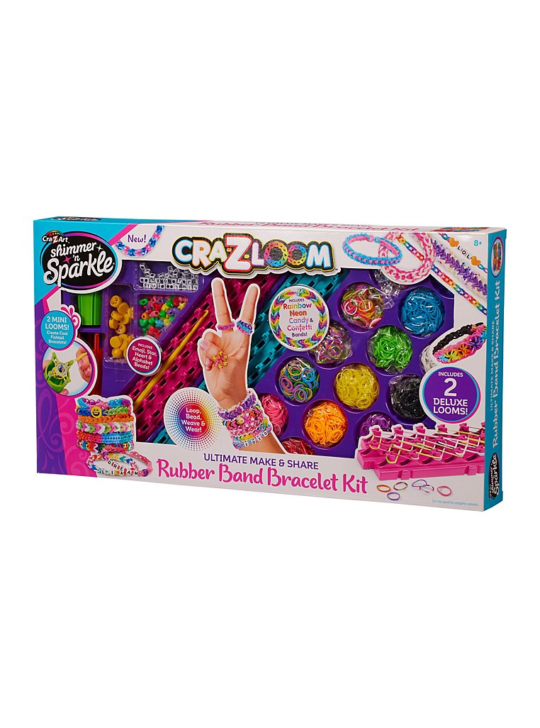 Free: Cra-Z-Loom Shimmer N Sparkle Rainbow Bracelet Maker Makes 24 With 600 Rubber  Bands - Other Craft Items -  Auctions for Free Stuff
