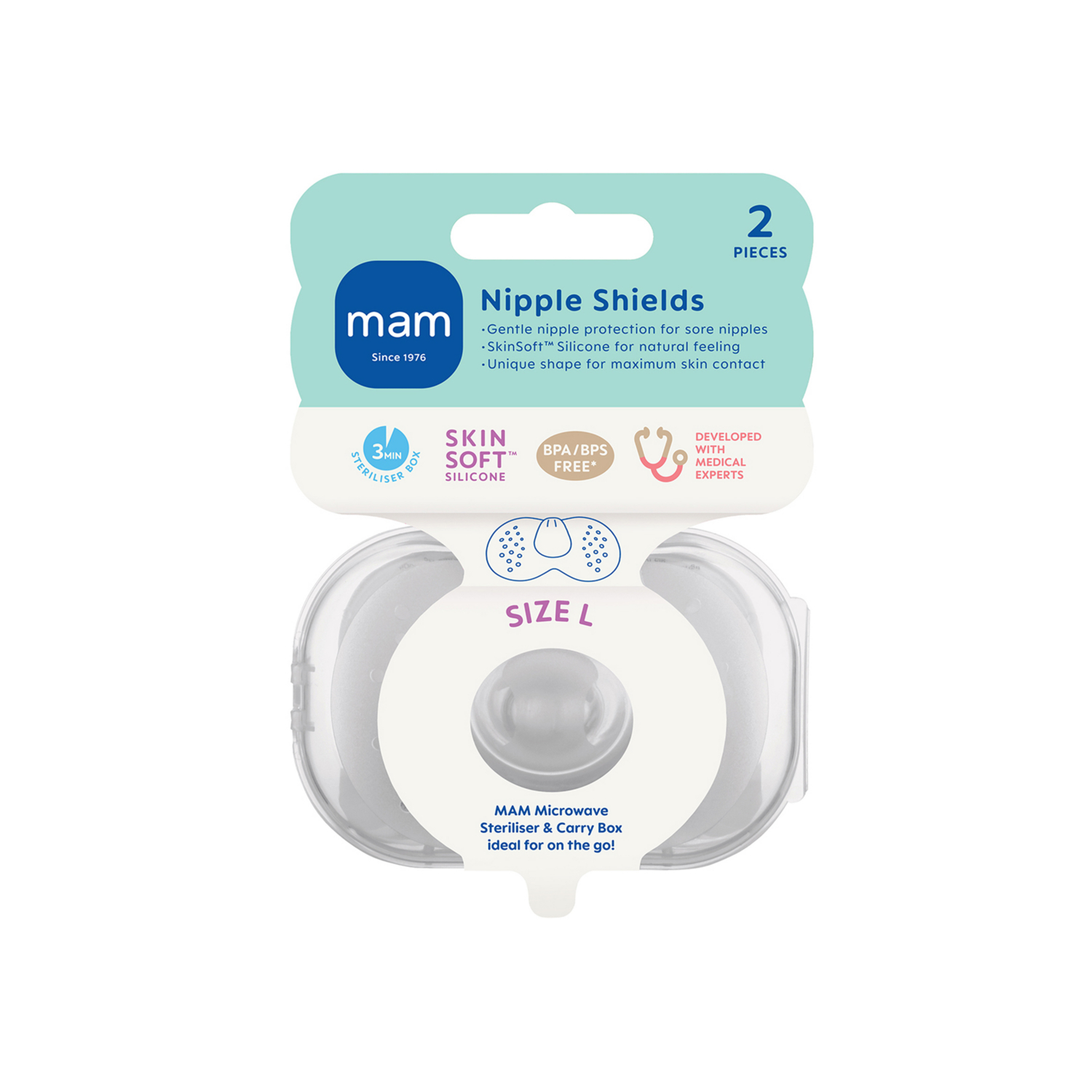 Mam Clear Nipple Shields - Size 2