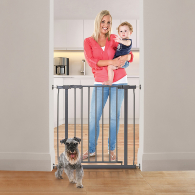 Dreambaby Grey Ava Metal Safety Gate - Charcoal (Fits Gaps 75-81Cm) 99Cm